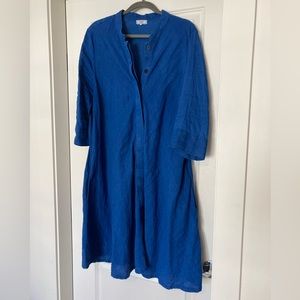 Blue Zuri XL Linen Dress